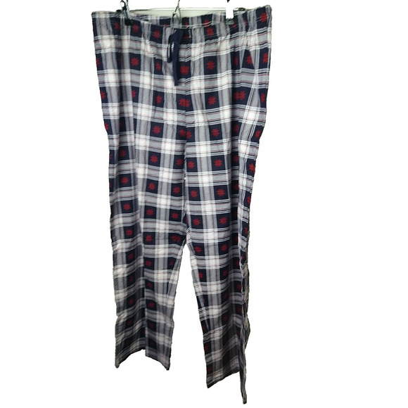 Pajamagram Woman 1X Pants Blue Plaid Red Snowflake Pullon Drawstring Waist... - Picture 1 of 10